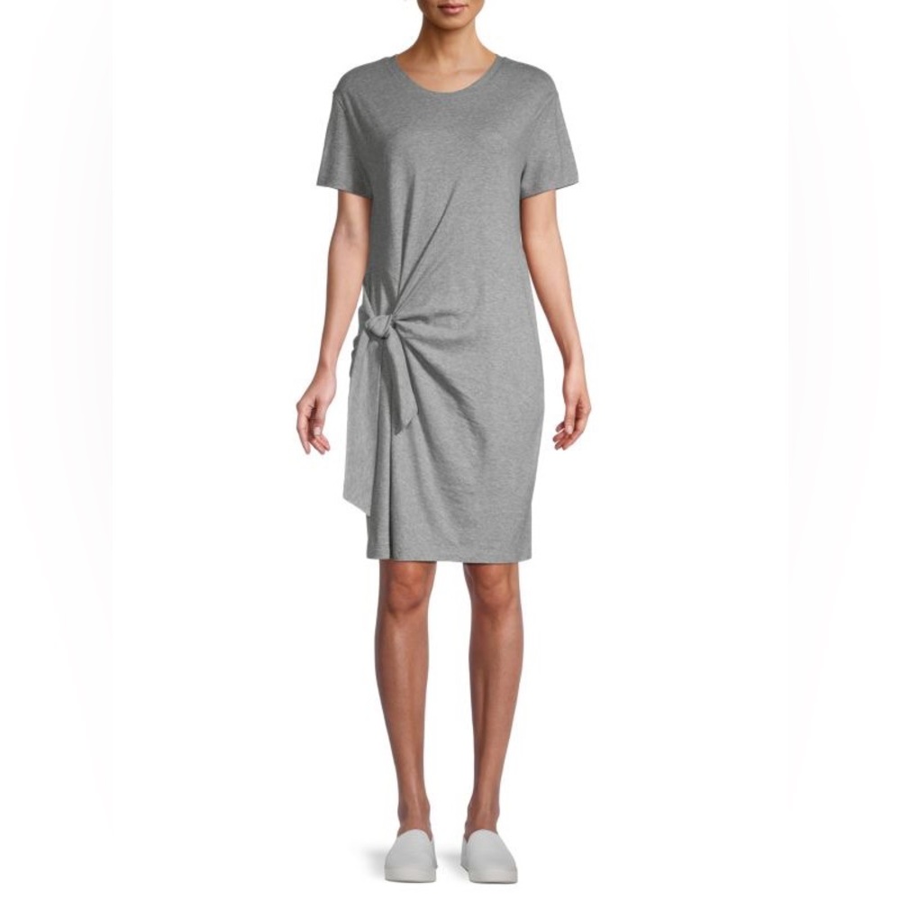 Vince Gray Cotton T-Shirt Dress